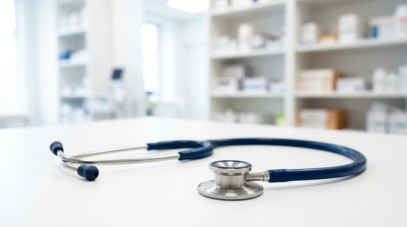 Blue Stethoscope Medical Desk
